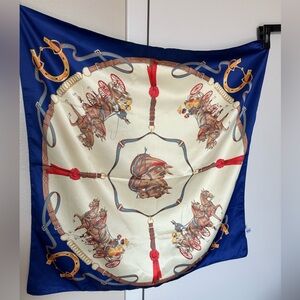 Equestrian Print Silk Scarf